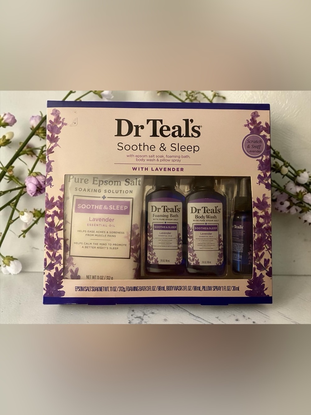 Dr Teal's Soothe & Sleep Lavender Bath & Body Gift Set - Purple